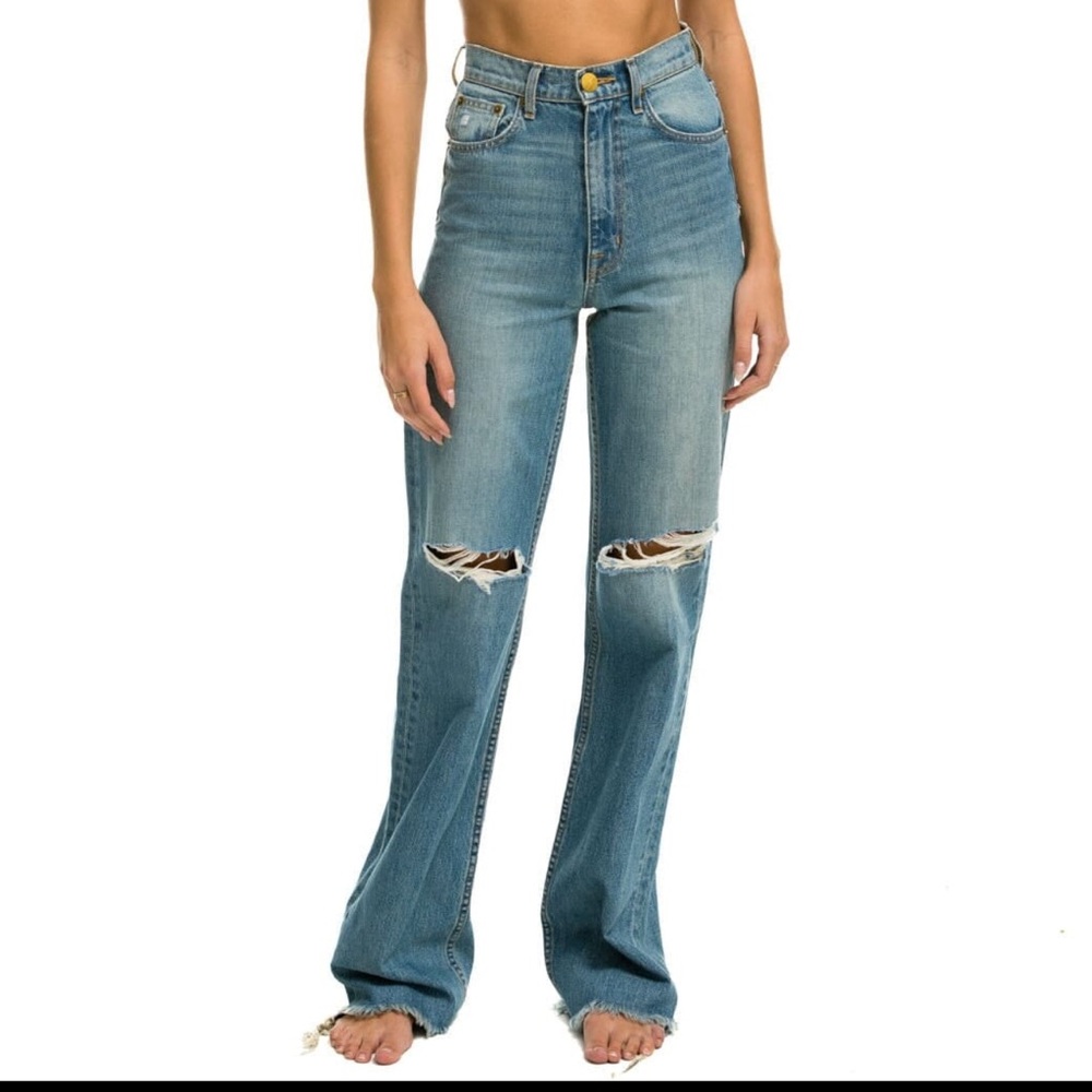 Aviator Nation High Rise Wide Leg Jeans